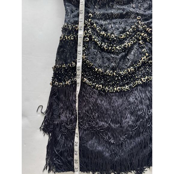 Vintage Mandalay Designs Black Flapper Dress Sequin Size 6 - Picture 9 of 10